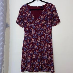 MADEWELL Floral Mini Dress Faux Wrap Style size 8